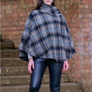 Mucros Weavers wool plaid cape -made in Ireland